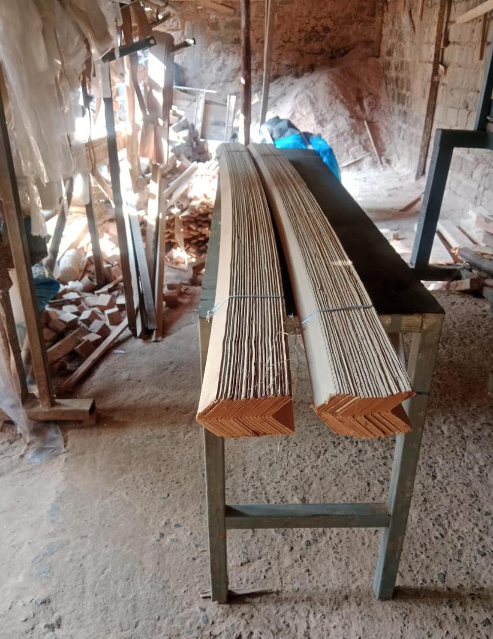 Angle board corner reinforcement production